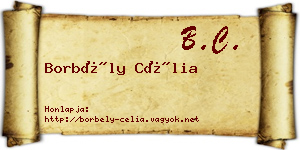 Borbély Célia névjegykártya