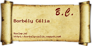 Borbély Célia névjegykártya